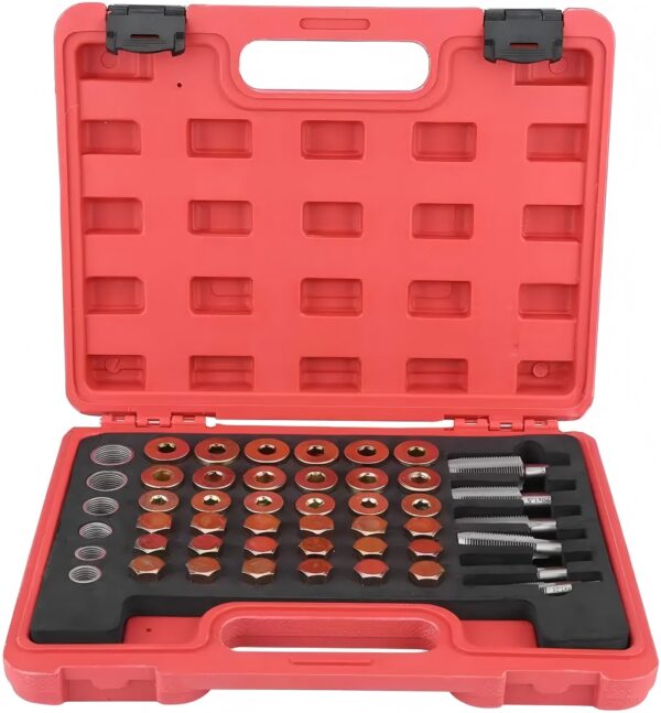 GTYPRO Oil Crankcase Thread Repair 114 Pcs Oil Sump Thread Repair Kit Cap Tool Set