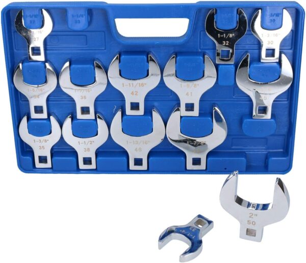 GTYPRO 14pcs Crows Foot Wrench Set Metric Sizes 27-50mm