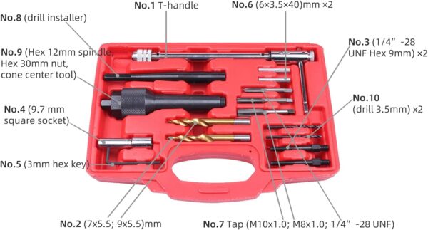 GTYPRO 16 pcs Glow Plug Removal Remover Tool Kit 8mm 10mm