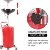 GTYPRO Portable Waste Oil Drainer, Height Adjustable Pneumatic Industrial Fluid Drain Tank