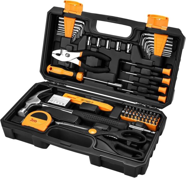 GTYPRO Tool Kit Set Box 62 Piece Home Repair DIY Tools Basic Hand Toolbox Sets