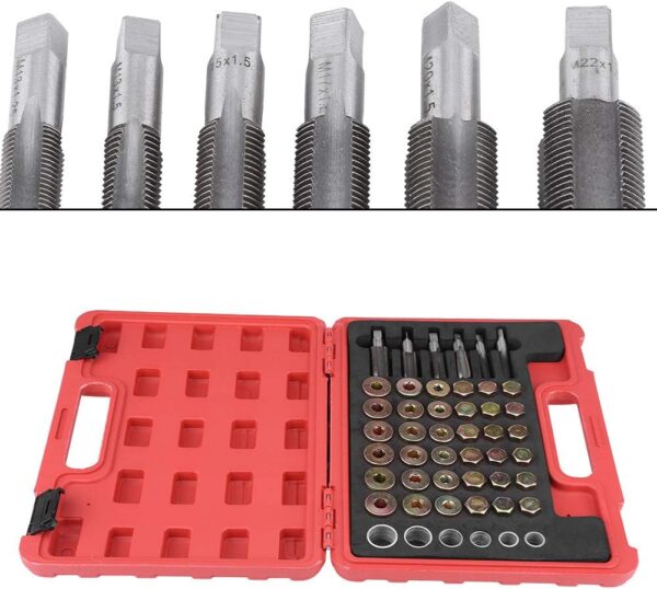 GTYPRO Oil Crankcase Thread Repair 114 Pcs Oil Sump Thread Repair Kit Cap Tool Set