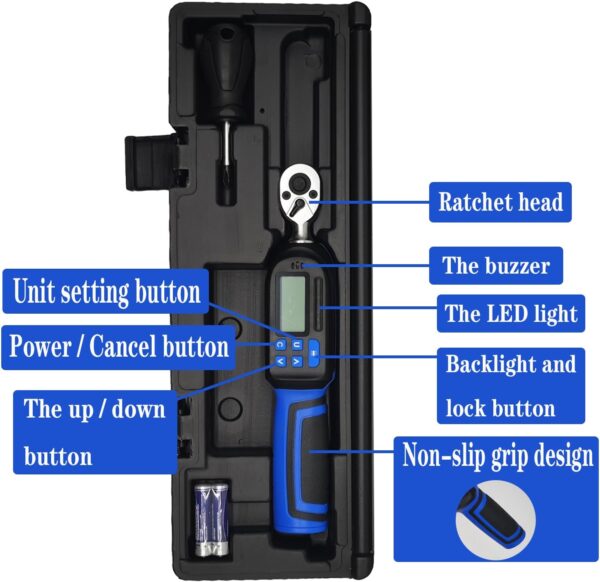 GTYPRO 1/4-Inch Drive Digital Torque Wrench (1.11-22.13Ft.lb/1.5-30N.m) Electronic Torque Wrench Set with Accurate to ±2%