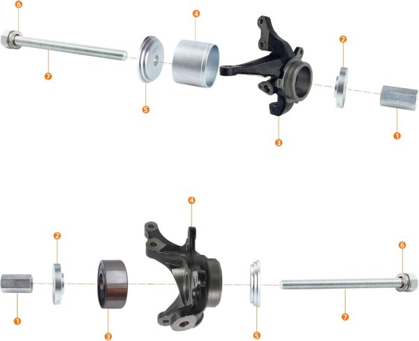 GTYPRO 31 Pcs Universal Front Wheel Bearing Hub Puller Remover Removal Tool Kit