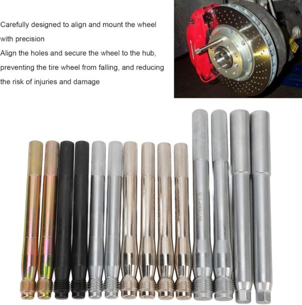 GTY 14PC Carbon Steel Wheel Stud Alignment Pin Set Wheel Alignment Tool for Vehicles