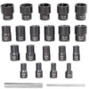 GTYPRO 22 Pieces 1/2” & 3/8″ Drive Bolt Nut Extractor Set