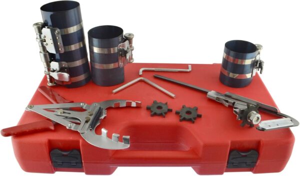 GTYPRO 11Pcs Piston Ring Compressors with Ratchet Wrench Service Tool Set 3″ 3.5″ & 4″