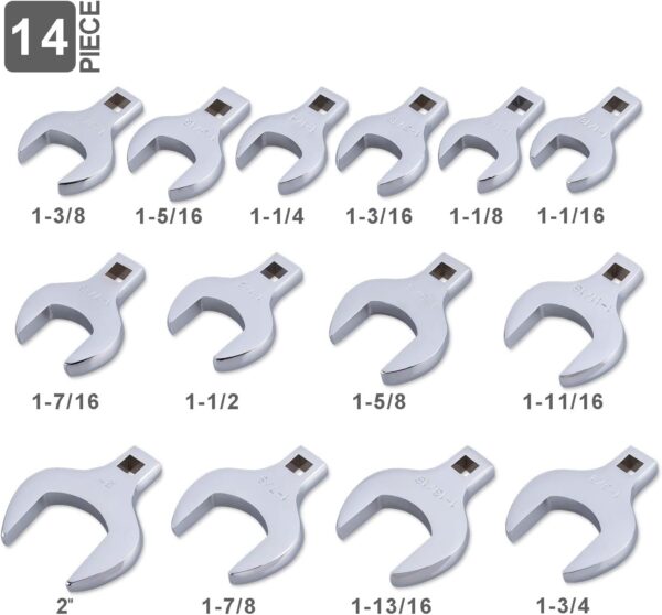 GTYPRO 4 Pieces 1/2 Inch Drive Crowfoot Wrench Set