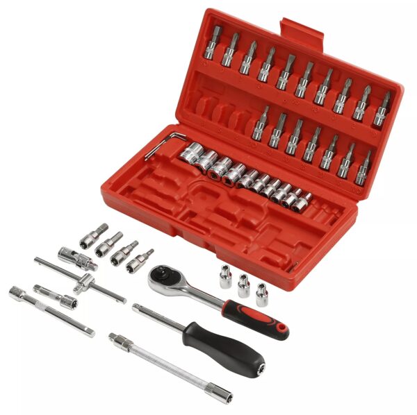 GTY 46PCS Socket Wrench set hand tools ratchet handle high quality carbon steel cr-v 46 pcs socket sets kit box