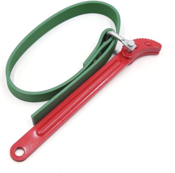 GTYPRO Red Green Adjustable Faux Leather Oil Filter Strap Wrench Spanner for Motorcycle