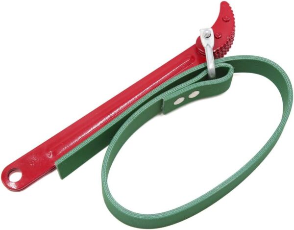 GTYPRO Red Green Adjustable Faux Leather Oil Filter Strap Wrench Spanner for Motorcycle