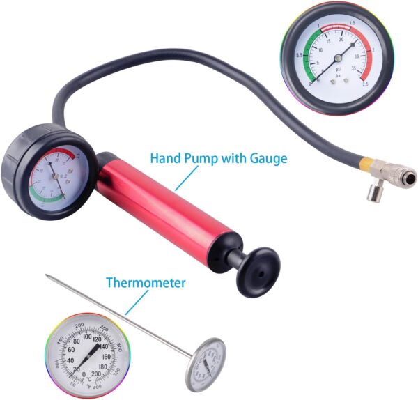 GTYPRO 14 Pcs Aluminum Automotive Cooling System Radiator Pressure Tester Kit