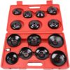 GTYPRO 15pcs Cup Type Oil Filter Wrench Oil Filter Removal Set Car Repair Tools