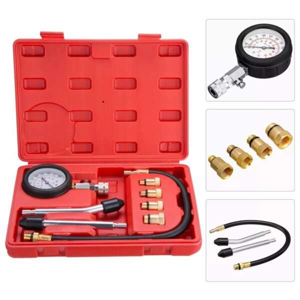 GTYPRO 8Pcs Cylinder Compression Tester Gas Engine Gauge Kit