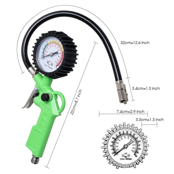 GTYPRO Tire Inflator Gun with Pressure Gauge