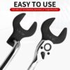 GTYPRO Crow Foot Wrench Set 14-Piece Pawl Wrench Set