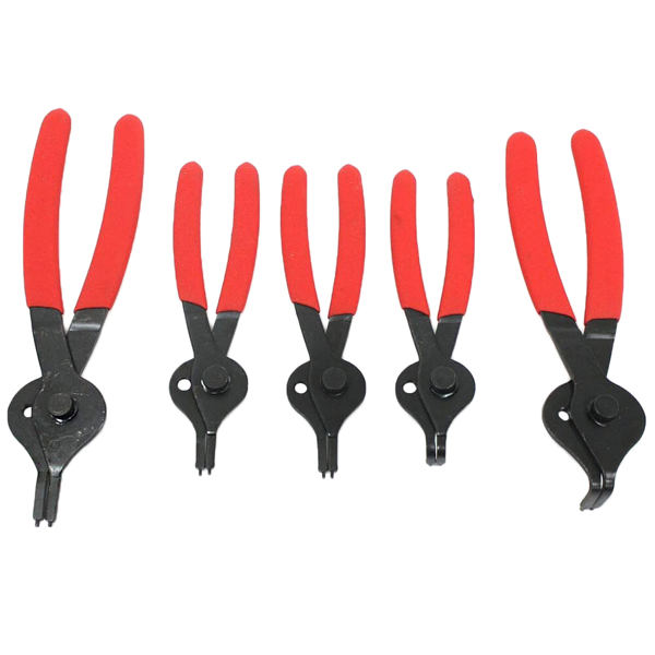 GTYPRO 5pc Circlip Snap Ring Pliers Set Includes Straight & Offset Rubber Grip