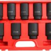 GTYPRO 9PCS Deep Impact Socket Set 1/2″ Drive Metric Axle Hub Nut Socket 29-38mm