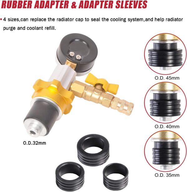 GTYPRO Engine Cooling System Vacuum Purge & Refill Kit Set Universal Pro Tools