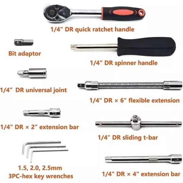 GTYPRO 46 PCS Socket Spanner Tool Kit Ratchet Wrench Set