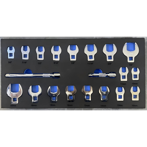 GTYPRO Crowfoot Wrench Set with 2 Extension Bars 19PCS