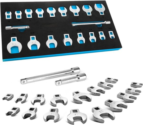 GTYPRO Crowfoot Wrench Set with 2 Extension Bars 19PCS