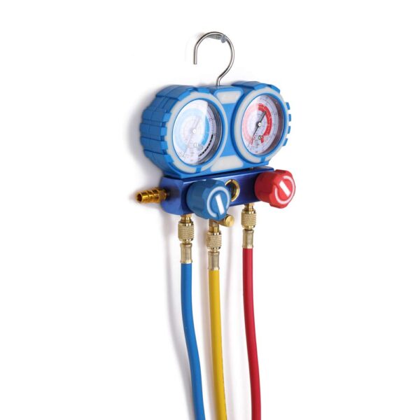 GTYPRO Car Air Conditioning Refrigerant Freon Double Valve Pressure Gauge with Seal Rings Diagnostic Repairing Tool Kit