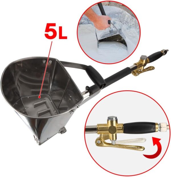 GTYPRO Pneumatic Plaster Machine with 4 Jets Stainless Steel Bucket 4.5 Litres