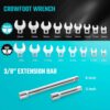 GTYPRO Crowfoot Wrench Set with 2 Extension Bars 19PCS