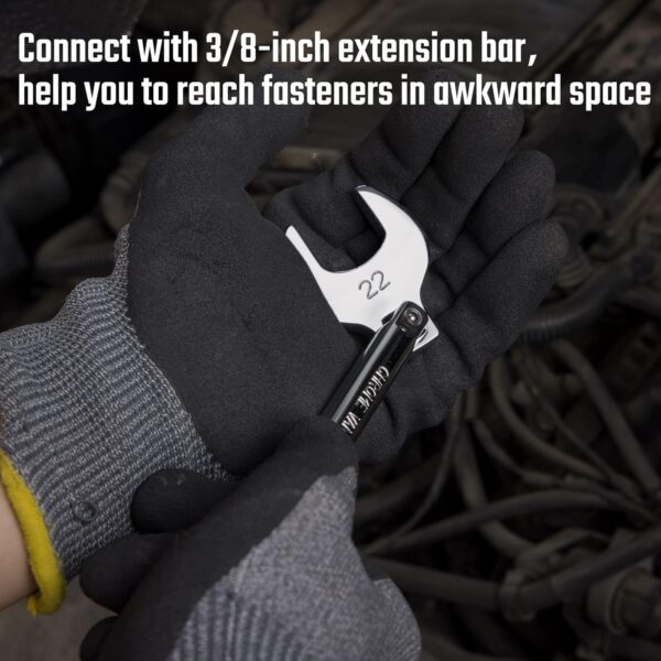 GTYPRO Crowfoot Wrench Set with 2 Extension Bars 19PCS