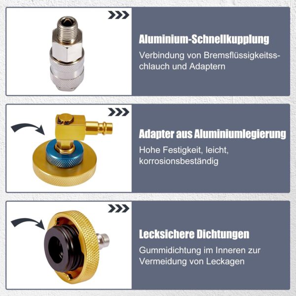 GTYPRO 17-Piece Set of Brake Fluid Changer Fittings