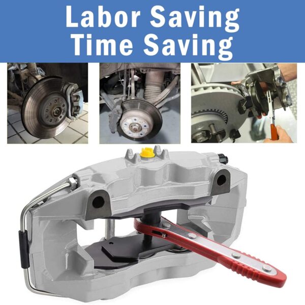GTYPRO Brake Caliper Press Tool 360 Degree Swing Car Ratcheting Brake Caliper Piston Spreader Press Tool with 2 Pcs Steel Plates