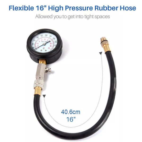 GTYPRO Cylinder Compression Tester Gas Petrol Engine Gauge Tool Kit