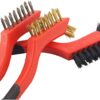 3 Piece Cleaning Brush Detailing Wire Brush Set, Brass, Stainless Steel, and Nylon Brush Head